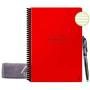 Rocketbook Smart Reusable Notebook - Lined Eco-Friendly Notebook with 1 Pilot Frixion Pen & 1 Microfiber Cloth Included - Atomic Red Cover, Executive Size (6'' x 8'')