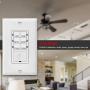 ENERLITES 4-Hour Countdown Timer Switch, 5-10-30-60 Min, 2-4 Hour, For Bathroom Fans, Heaters, Lights, LED Indicator, 120VAC 800W, No Neutral Wire Required, UL Listed, HET06-J-W, White