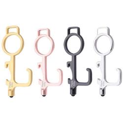 No Touch Door Opener (4 PC) | Clean Keys Button Pusher Stylus | Touchless Hands Free Sanitary Germ Utility Tool for Germaphobe | EDC Keychain | No Contact Handle | Multiple Opener