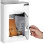 AdirOffice Through The Wall Drop Box Safe - Durable Thick Steel w/ Adjustable Chute - Mail Vault for Home Office Hotel Apartment (White)