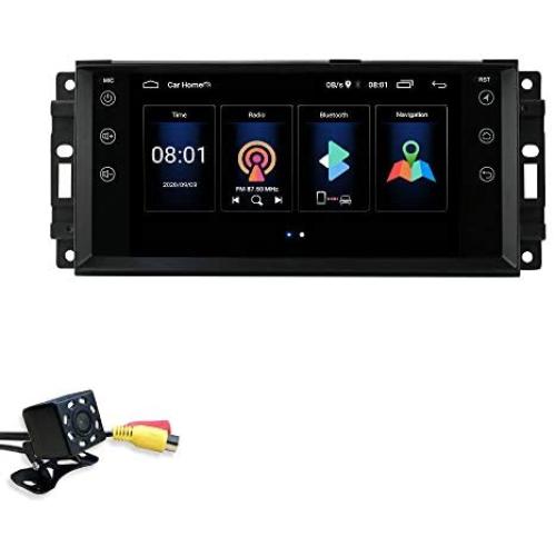 7 Inch Android 10 hizpo Car Navigation for Jeep Chevrolet Chrysler Compass Radio 2G+64G Unit Supports Bluetooth WiFi Steering Wheel Control Mirror-Link OBD2 TPMS with Free Rear View Camera