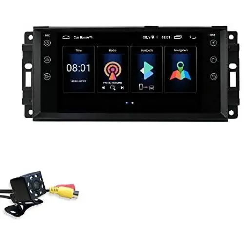 7 Inch Android 10 hizpo Car Navigation for Jeep Chevrolet Chrysler Compass Radio 2G+64G Unit Supports Bluetooth WiFi Steering Wheel Control Mirror-Link OBD2 TPMS with Free Rear View Camera