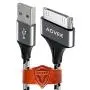AGVEE Unbreakable Nylon Braided [3 Pack 3ft 6ft 10ft] 30 Pin Heavy Duty Fast Charger Cable, Slim Metal Shell End Case Friendly Charging Data Sync Cord for Phone 4/4S, Pad 1/2/3, Gray