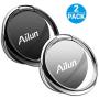 Ailun Phone Ring Stand Holder 2Pack Compatible with iPhone X 8 7 6 6s Plus Galaxy S9 S8 Plus S7 S7 Edge S6 S6 and More Universal 360°Rotation Cellphone Finger Ring Kickstand Grip Silver Black