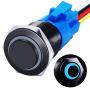 mxuteuk 16mm High Round Cap Latching Push Button Switch 1 NO 1 NC SPDT ON/Off Black Metal Shell with 12v Blue LED Ring with Wire Socket Plug Suitable for 5/8'' Mounting Hole GL-16-O-B-BU mxuteuk 16mm High Round Cap Latching Push Button Switch 1 NO 1 NC SPDT ON/Off Black Metal Shell with 12v Blue LED Ring with Wire Socket Plug Suitable for 5/8'' Mounting Hole GL-16-O-B-BU