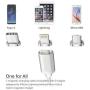 2 Pack CoolKo Strongest Magnet 2.1 A, 5 Feet (1.5M) Silver Magnetic Braided Fastest Cable Compatible for All i-Product, Type C and Micro USB Android Smart Phones and Tablets