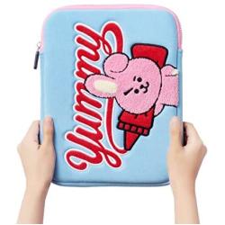 BT21 Bite Collection Cooky Character Tablet Sleeve Bag Case Cover, Compatible with 10 Inch iPad Air, iPad Pro, Galaxy Tab, Light Blue
