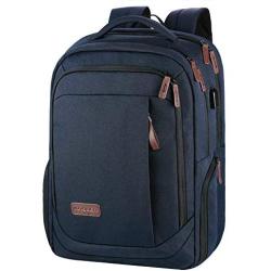 KROSER Laptop Backpack Large Computer Backpack Fits up to 15.6 Inch Laptop with USB Charging Port Water-Repellent School Travel Backpack Casual Daypack for Business/College/Women/Men-Dark Blue