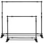 T-SIGN 8x8 ft Backdrop Banner Stand Large Heavy Duty Professional Telescopic Step and Repeat, Trade Show Photo Booth Background, Carry Bag