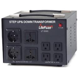 LiteFuze LT-5000 5000 Watt Voltage Converter Transformer - Step Up/Down - 110V/220V - Circuit Breaker Protection [5-Years Warranty]