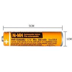 6PCS NI-MH AAA Rechargeable Battery 1.2V 550mAh for Panasonic Cordless Phone HHR-55AAABU Replacement Battery