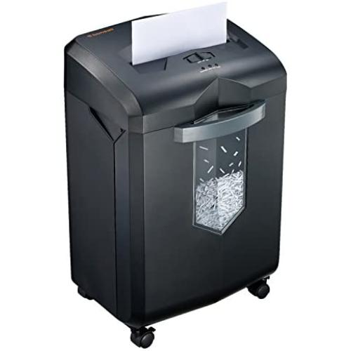 Bonsaii Updated 60-Minute Heavy-Duty Micro-Cut Paper Shredder, 14-Sheet Shredding Capacity for Office and Home Use, Destroys Credit Card/Staples/Clips, 6-Gallon Pullout Wastebasket, Black (C149-D)
