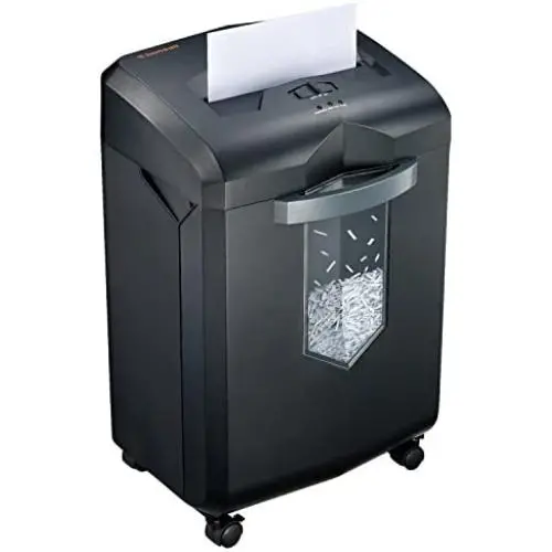 Bonsaii Updated 60-Minute Heavy-Duty Micro-Cut Paper Shredder, 14-Sheet Shredding Capacity for Office and Home Use, Destroys Credit Card/Staples/Clips, 6-Gallon Pullout Wastebasket, Black (C149-D)