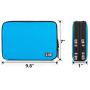 BUBM Double Layer Electronic Accessories Organizer, Travel Gadget Bag for Cables, USB Flash Drive, Plug and More, Perfect Size Fits for iPad Mini (Medium, Blue)