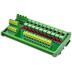 Electronics-Salon DIN Rail Mount 10 Position Power Distribution Fuse Module Board, for AC/DC 5~48V