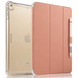 Valkit iPad 8th Generation Case, iPad 7th Generation Case, iPad 10.2 2020/2019 Case, Translucent Frosted Back Protective Smart Cover for 10.2'' iPad 8/7, Pink