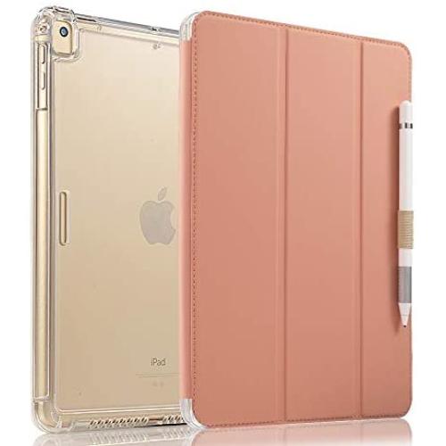 Valkit iPad 8th Generation Case, iPad 7th Generation Case, iPad 10.2 2020/2019 Case, Translucent Frosted Back Protective Smart Cover for 10.2'' iPad 8/7, Pink