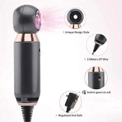 Professional Hair Dryer，800W Lightweight & Compact Blow Dryer， Powerful Flow Hair Dryers for Travel and Home，Concentrator Nozzle，Gray