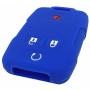 Ezzy Auto Blue Silicone Rubber Key Fob Case Key Cover Keyless Remote Jacket Skin Protector fit for Silverado Colorado GMC Sierra Yukon Cadillac