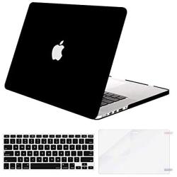 MOSISO Case Only Compatible with MacBook Pro Retina 13 inch (Models: A1502 & A1425) (Older Version Release 2015 - end 2012), Plastic Hard Shell Case & Keyboard Cover & Screen Protector, Black