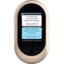Pocketalk Classic Language Translator Device - Portable Two-Way Voice Interpreter - 82 Language Smart Translations in Real Time (Gold)