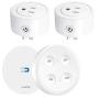 LoraTap Mini Remote Control Outlet Plug Adapter with Remote, 656ft Range Wireless Light Switch for Household Appliances, No Hub Required, 10A/1100W, White, 5 Years Warranty (One Remote + 2 Outlets)