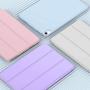 iMieet Case for New iPad Air 4th Generation 10.9 Inch 2020 with Pencil Holder [Support Touch ID and iPad 2nd Pencil Charging/Pair], Trifold Stand Smart Case with Soft TPU Back,(Clove Purple)