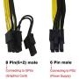 Endlesss 6 Pin Male to 8 Pin (6+2) Male PCIe Adapter Power Cable PCI Express Extension Cable 12.5 Inches (6 Pack)