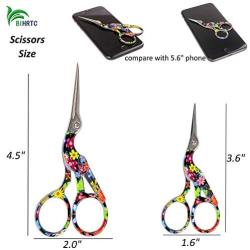 BIHRTC Scissors 4.5 Inch Bird Stork Sewing Scissors Small and 3.6 Inch Stainless Steel Sharp Tip Classic Stork Scissors Crane Design Sewing Scissors for Embroidery Craft Needlework Offic Everyday Use