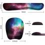 Anyshock Keyboard Wrist Rest Set and Ergonomic Mouse Pad with Wrist Support Memory Foam Filled Non Slip Durable Comfortable Lightweight Wrist Pad for Easy Typing & Pain Relief (Aurora)