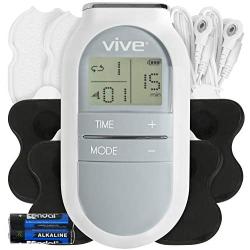 Vive Digital TENs Unit - Portable Muscle Stimulator Electrode Machine Pad Device - Electrotherapy Massager for Neck, Back, Nerve and Sciatica Pain Relief - Personal Electric Home EMS Stim Therapy