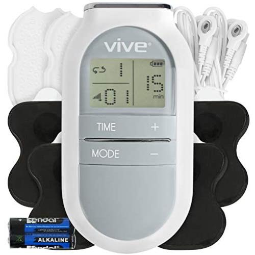 Vive Digital TENs Unit - Portable Muscle Stimulator Electrode Machine Pad Device - Electrotherapy Massager for Neck, Back, Nerve and Sciatica Pain Relief - Personal Electric Home EMS Stim Therapy