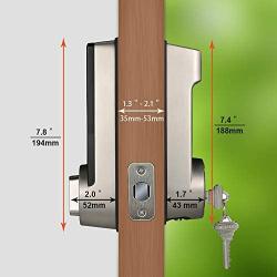 Security Smart Lock, ZKTeco Fingerprint Door Lock, Bluetooth Electronic Deadbolt with Keypad, 5-in-1 Keyless Entry Door Lock, Biometric Lock with Card, AL40B(3M Tapes, No Drilling)-Silver