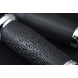 Kuryakyn 5940 Thresher Handlebar Grips for Throttle and Clutch, Dual Cable Throttle Control: 1996-2019 Harley-Davidson Motorcycles, Chrome, 1 Pair