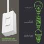 TOPGREENER Table-Top Plug in Dimmer for Table or Floor Lamps, Slide Control, works with Incandescent and Dimmable LED 360 Watt Bulbs Off at lowest dim, 6ft Cord, 120V 60Hz, TGTTDL300-W, White