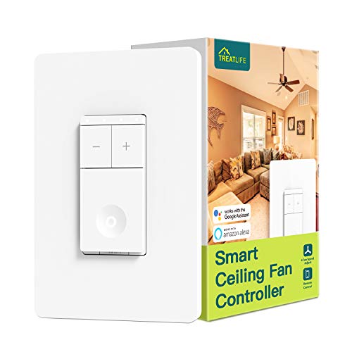 Treatlife Smart Ceiling Fan Control, 4 Speed Fan Switch for Ceiling Fan, Neutral Wire Required, Smart Home Devices that Works with Alexa and Google Home, Remote Control, Schedule, No Hub Required Treatlife Smart Ceiling Fan Control, 4 Speed Fan Switch for Ceiling Fan, Neutral Wire Required, Smart Home Devices that Works with Alexa and Google Home, Remote Control, Schedule, No Hub Required