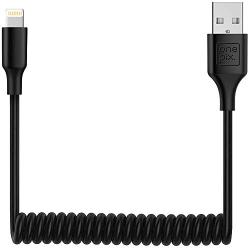 ONE PIX iPhone Charger Cable for Car (3 ft), MFi Certified Coiled Lightning Cable Compatible with iPhone 11/XS/XS Max/XR/X/8/8 Plus/7/7 Plus/6s/6s Plus/6/6 Plus/SE/5s/5c/5/iPad/iPod - Black