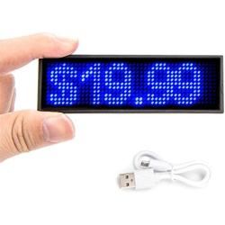 Bluetooth Led Name Tag, Wireless Rechargeable LED Badge Scrolling Message Display Programmable Business Badges with Magnet and Pin(Blue)
