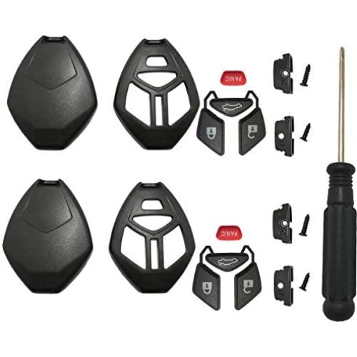 Horande Keyless Entry Remote Key Fob Case fits for Mitsubishi Eclipse Galant Lancer Outlander Replacement Key Fob Shell Blank Housing (Pack 2)