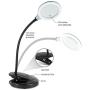 Brightech Lightview Magnifying Glass & Bright LED Lamp with Stand, Clamp - Lighted Glass Magnifier with USB Charging Port (Enjoy Music As You Work) – Dimmable Light for Reading, Crafts – 1.75x - Black