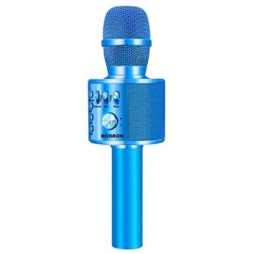 BONAOK Wireless Bluetooth Karaoke Microphone,3-in-1 Portable Handheld Karaoke Mic Speaker Machine Birthday Home Party for Android/iPhone/PC or All Smartphone (Q37 Blue)