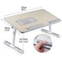 8AMTECH Laptop Stand for Bed, Portable Laptop Table with Foldable Legs Notebook Computer Desk for Laptop Reading and Writing Lap Tray for Eating in Bed Sofa Couch Floor (Wood, Medium)