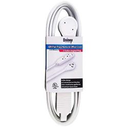Uninex EC1606AUL Flat Angle Plug Extension Cord with 3-Outlet, 3-Prong, 6-Foot, 1-Pack