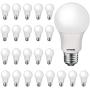 24 Pack LED Light Bulbs, 60 Watt Equivalent A19 LED Bulb, Soft White 2700K, Non-Dimmable, E26 Standard Base, UL Listed, 15000 Hrs, LED Light Bulb