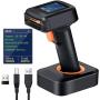 Tera 2D Barcode Scanner with Display Screen & Charging Base Patent No. 007825195-0003 1D 2D QR Bar Code Reader Work with Bluetooth & 2.4G Wireless for Warehouse Inventory