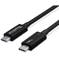 Plugable Thunderbolt 3 Cable 40Gbps Supports 100W (20V, 5A) Charging, 2.6ft / 0.8m USB C Compatible [Thunderbolt 3 Certified]