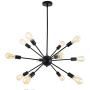 Sputnik Chandelier,12 Lights Modern Chandelier Pendant Lighting Industrial Vintage Hanging Dining Room Light for Kitchen (Black)