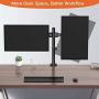 Perlegear Dual Monitor Desk Mount with Height Adjustable Articulating Arms Stand Heavy Duty Clamp and Grommet Base Fits Two 17-32 Inch Flat Curved Screens, Max VESA 100x100mm Holds up to 26 lbs