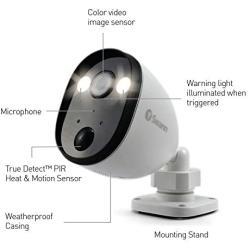 Swann Outdoor Home Security Camera, Spotlight, Weatherproof, Color Night Vision, Heat & Motion Sensor Light, 2-Way Talk and Siren, SWIFI-SPOTCAM-GL