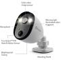 Swann Outdoor Home Security Camera, Spotlight, Weatherproof, Color Night Vision, Heat & Motion Sensor Light, 2-Way Talk and Siren, SWIFI-SPOTCAM-GL